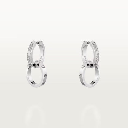 [Rosla]LOVE 3.3MM DANGLE HALF DIAMOND EARRINGS