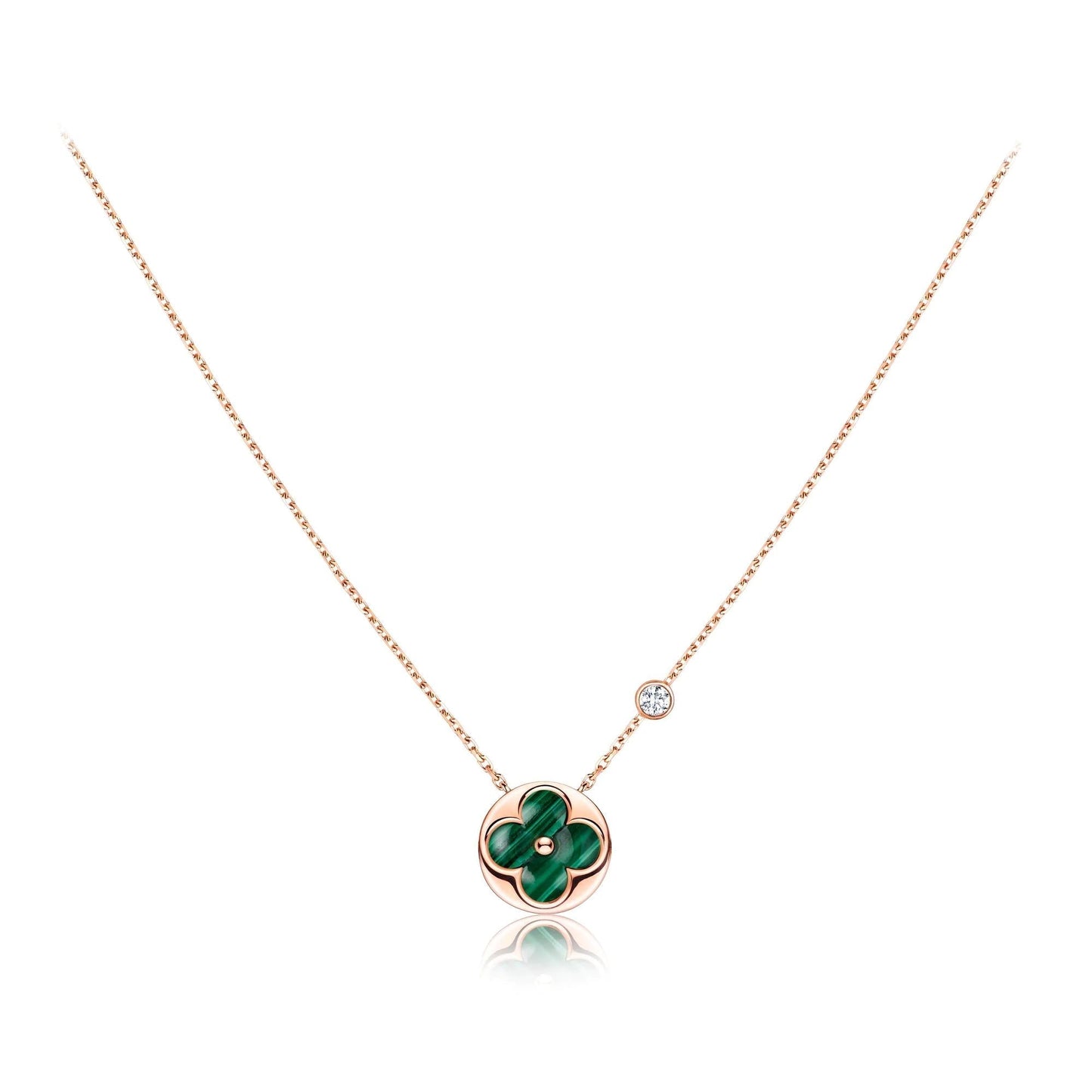 [Rosla]SUN PEDANT PINK GOLD 1 DIAMOND NECKLACE