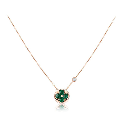 [Rosla]SUN PEDANT PINK GOLD 1 DIAMOND NECKLACE