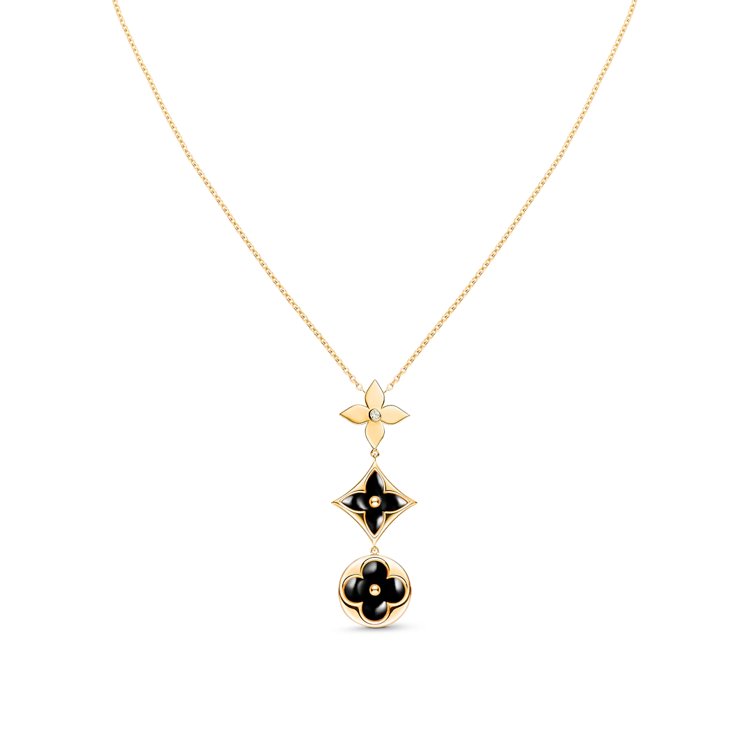 [Rosla]STAR AND SUN ONYX PINK GOLD NECKLACE