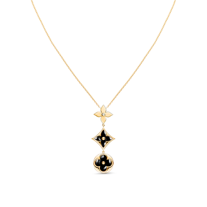 [Rosla]STAR AND SUN ONYX PINK GOLD NECKLACE