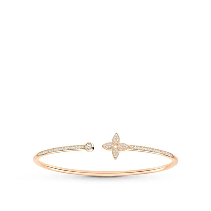 [Rosla]IDYLLE PINK GOLD OPEN BRACELET DIAMOND PAVED