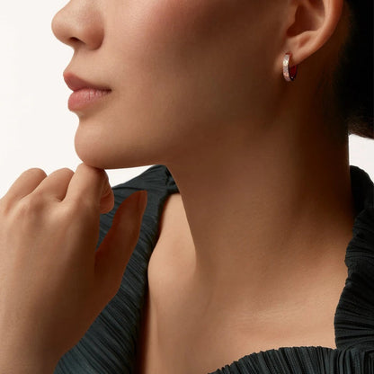 [Rosla]LOVE 3.3MM DANGLE HALF DIAMOND EARRINGS