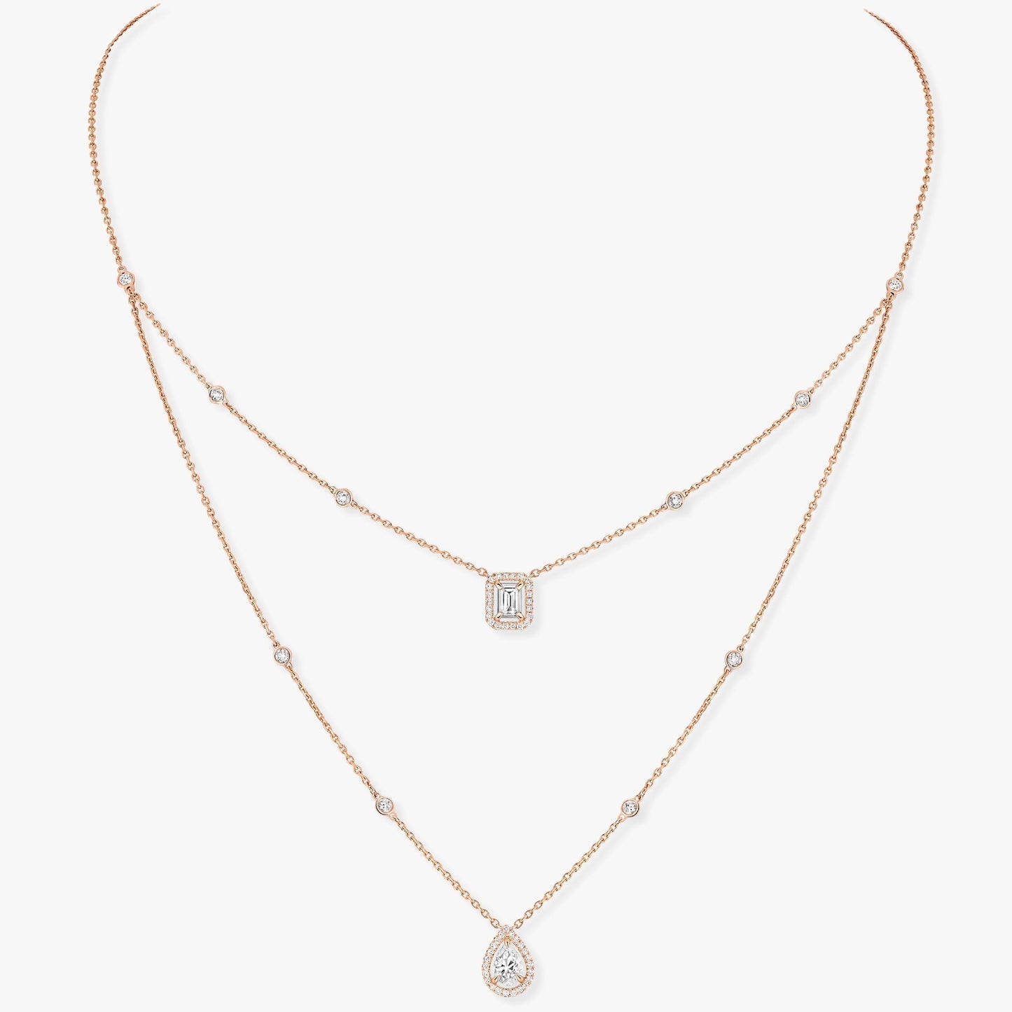 [Rosla]MY TWIN 2 ROW DIAMOND NECKLACE