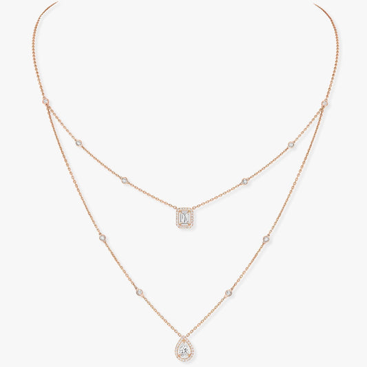 [Rosla]MY TWIN 2 ROW DIAMOND NECKLACE