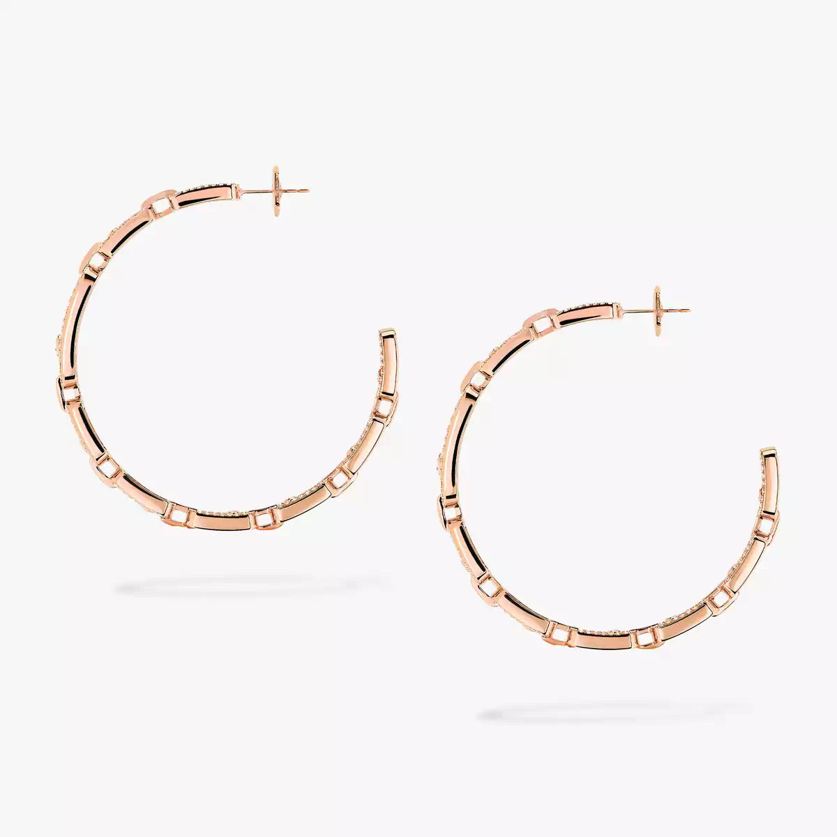 [[Rosla]Move Link Diamond Hoop Earrings