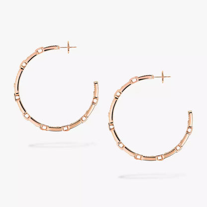 [[Rosla]Move Link Diamond Hoop Earrings