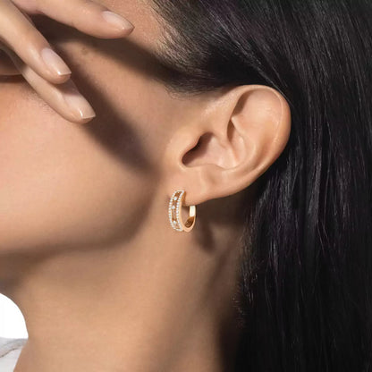 [Rosla]Diamond Pave_ Hoop Earrings Move