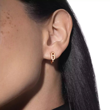 [Rosla]Diamond Mini Hoop Earrings Move Classique