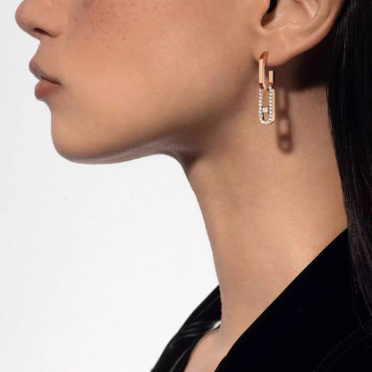 [Rosla]Move Link Diamond Earrings