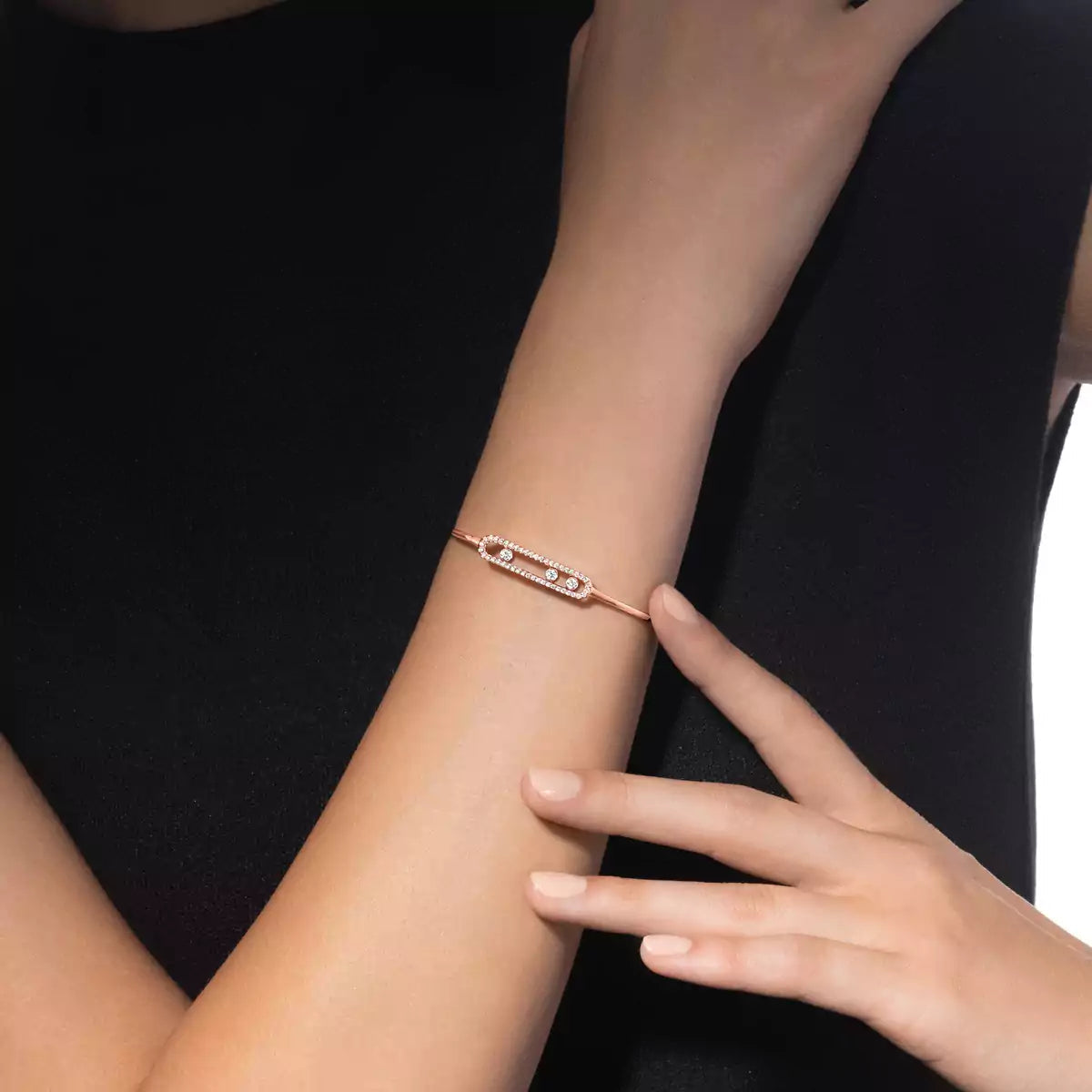 [Rosla]Move Pavé Diamond Bangle Bracelet M