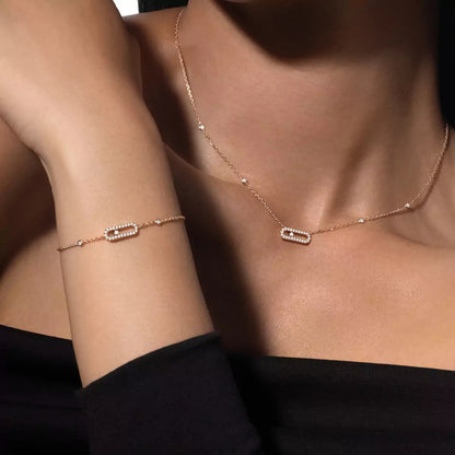 [Rosla]Diamond Necklace Move Uno