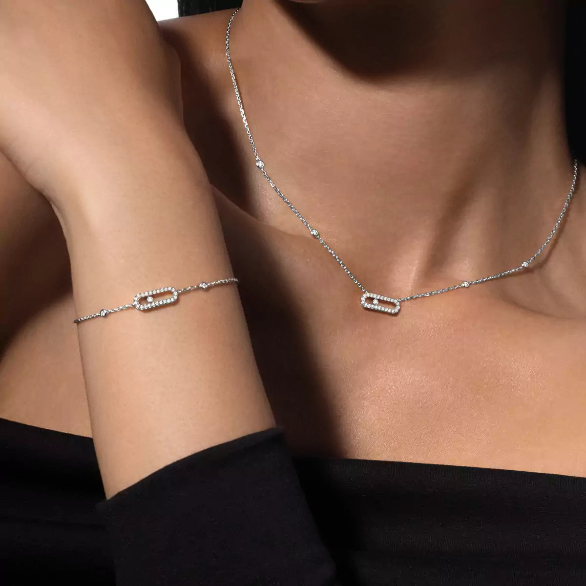 [Rosla]Diamond Necklace Move Uno