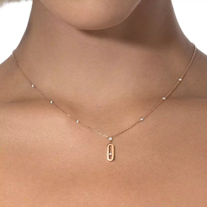 [Rosla] Move Uno Gold Diamond Long Necklace