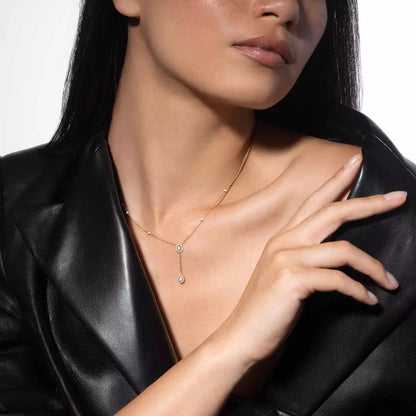 [Rosla]Gold Diamond Tie Necklace