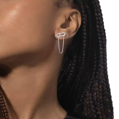 [Rosla]Move Uno Diamond Earrings