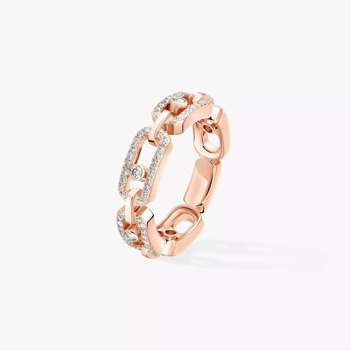 [Rosla]Move Link Pave_-Set Diamond Ring in Gold
