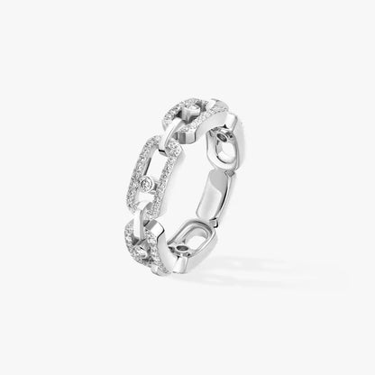 [Rosla]Move Link Pave_-Set Diamond Ring in Gold