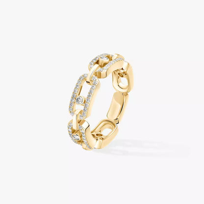 [Rosla]Move Link Pave_-Set Diamond Ring in Gold