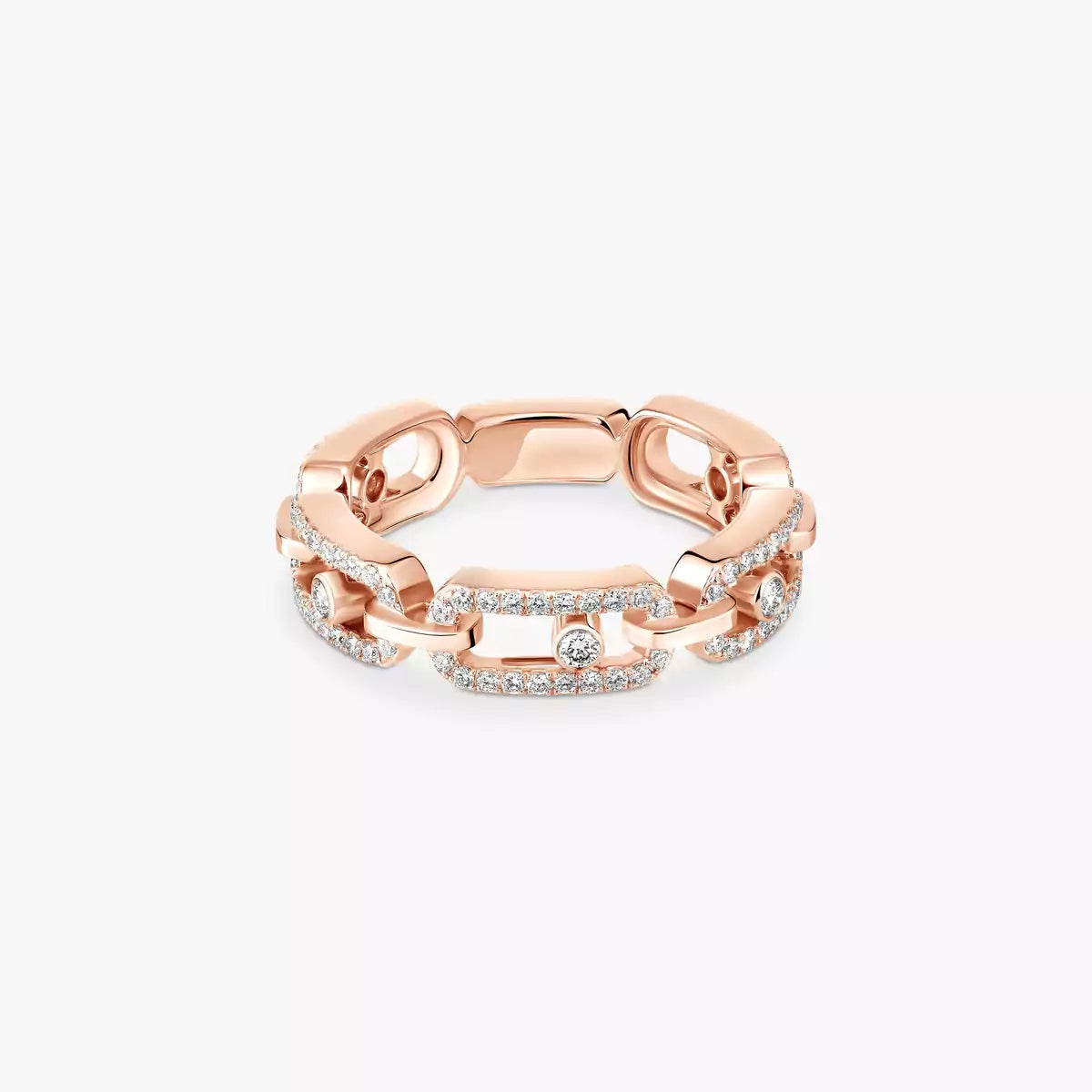 [Rosla]Move Link Pave_-Set Diamond Ring in Gold