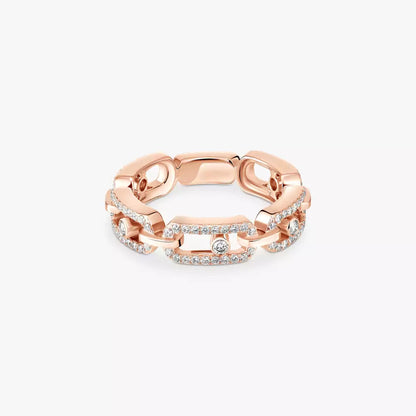 [Rosla]Move Link Pave_-Set Diamond Ring in Gold