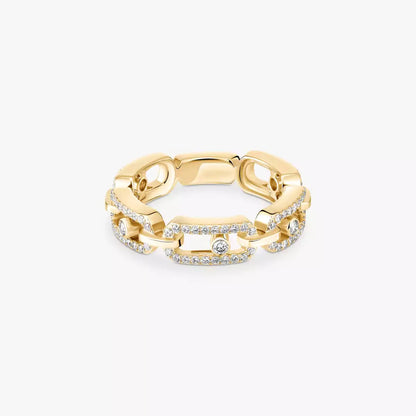 [Rosla]Move Link Pave_-Set Diamond Ring in Gold
