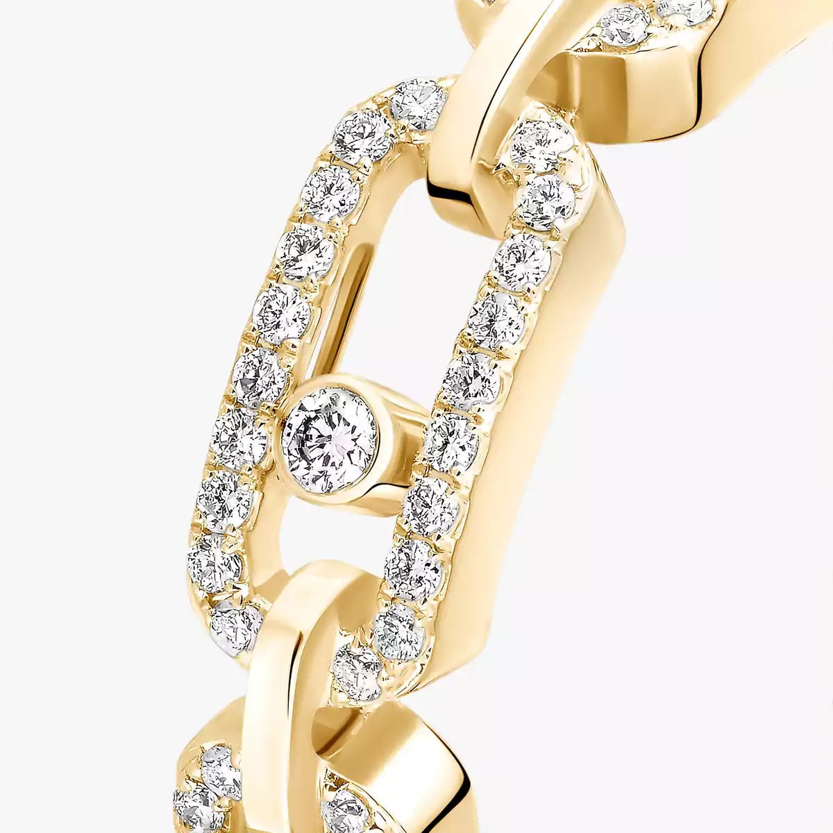 [Rosla]Move Link Pave_-Set Diamond Ring in Gold
