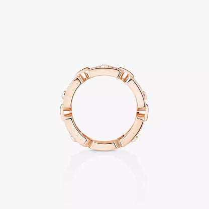 [Rosla]Move Link Pave_-Set Diamond Ring in Gold
