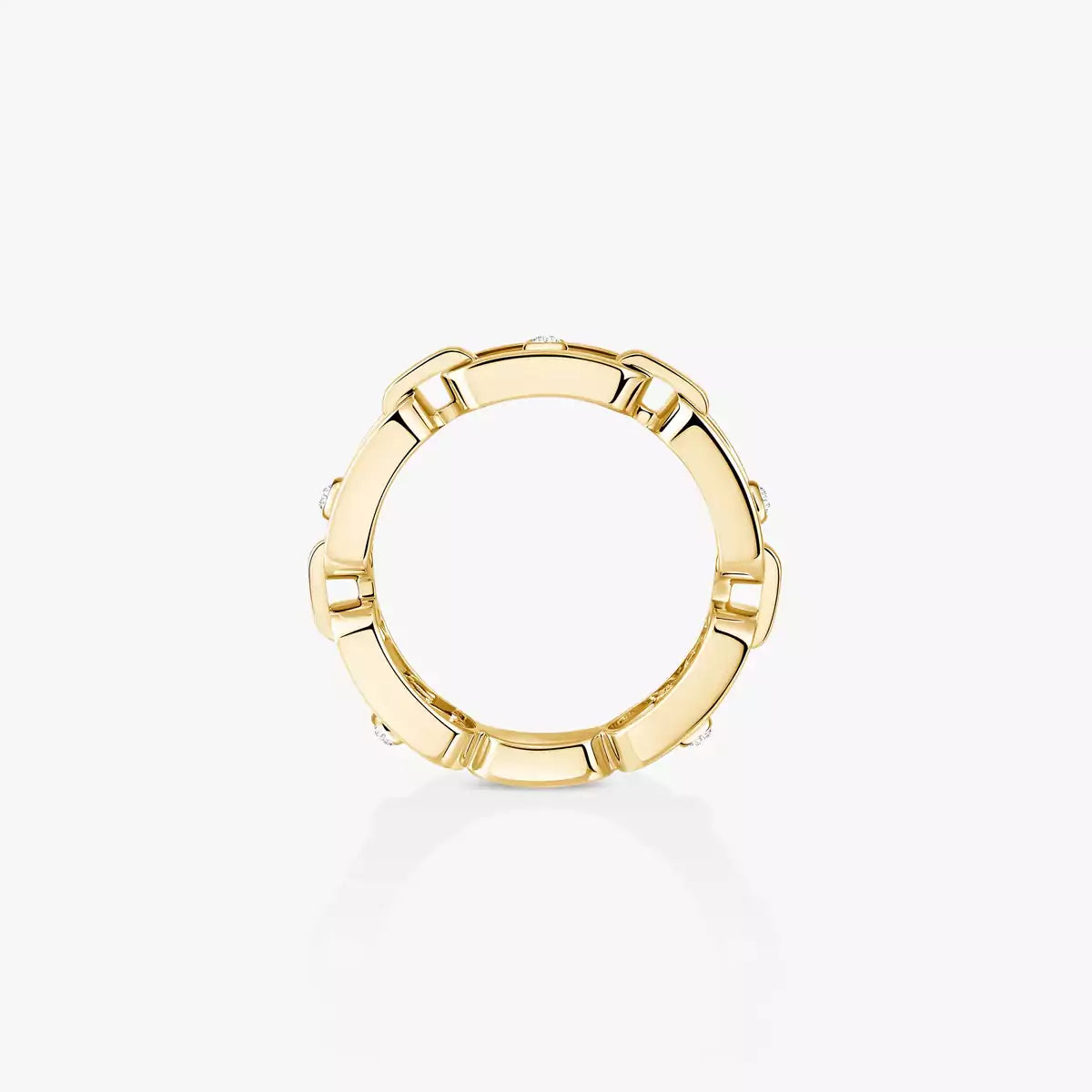 [Rosla]Move Link Pave_-Set Diamond Ring in Gold