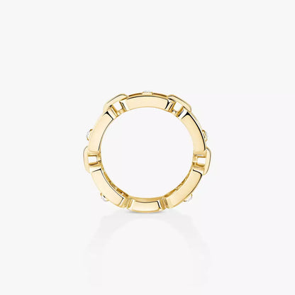 [Rosla]Move Link Pave_-Set Diamond Ring in Gold