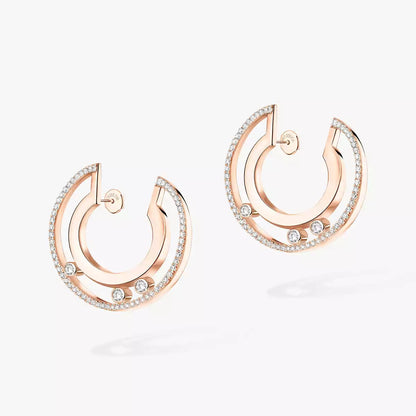 [Rosla]Move Romane Small Diamond Hoop Earrings