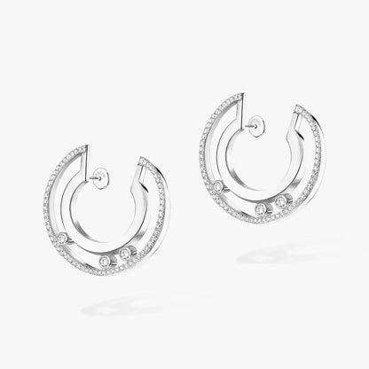 [Rosla]Move Romane Small Diamond Hoop Earrings