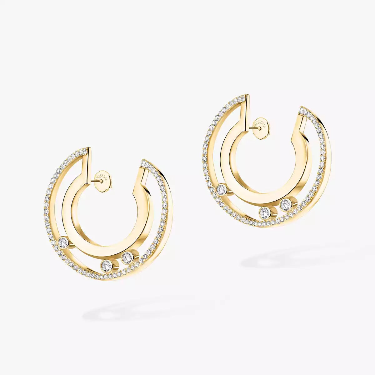 [Rosla]Move Romane Small Diamond Hoop Earrings