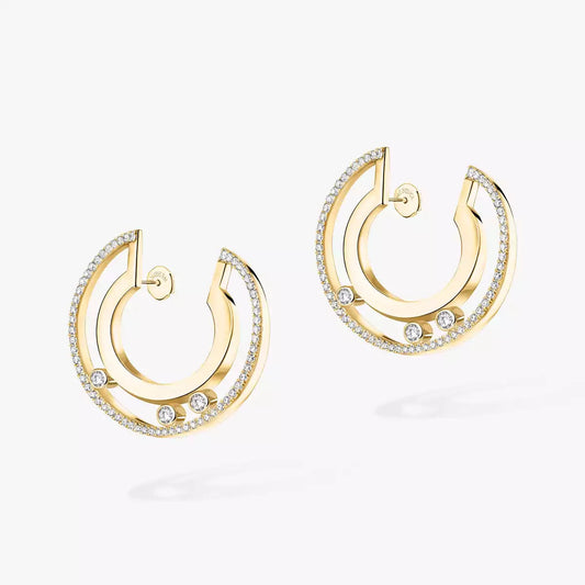 [Rosla]Move Romane Small Diamond Hoop Earrings