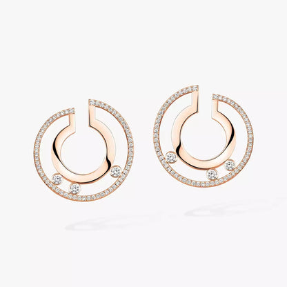 [Rosla]Move Romane Small Diamond Hoop Earrings