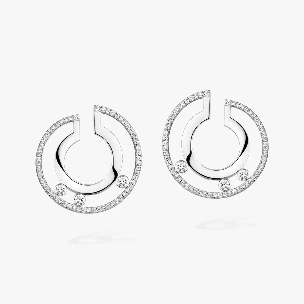 [Rosla]Move Romane Small Diamond Hoop Earrings