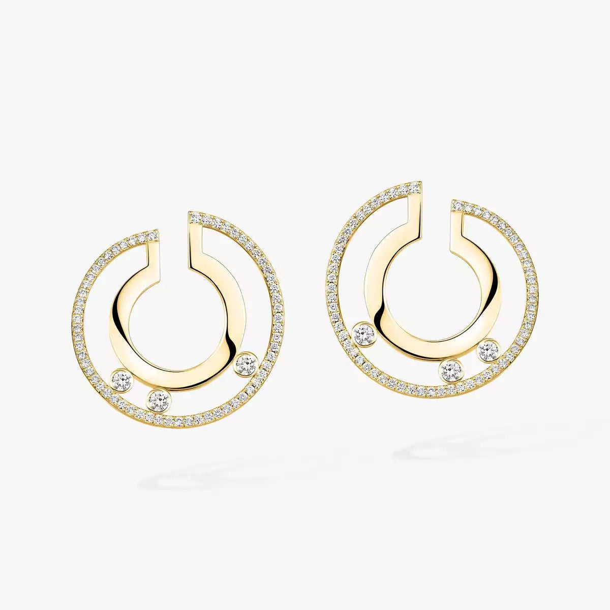 [Rosla]Move Romane Small Diamond Hoop Earrings