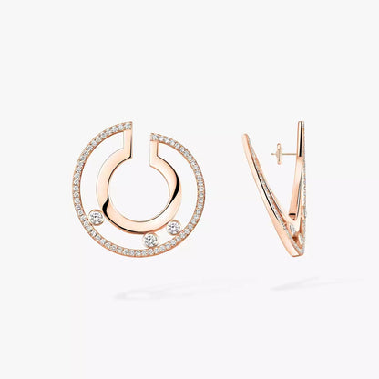 [Rosla]Move Romane Small Diamond Hoop Earrings