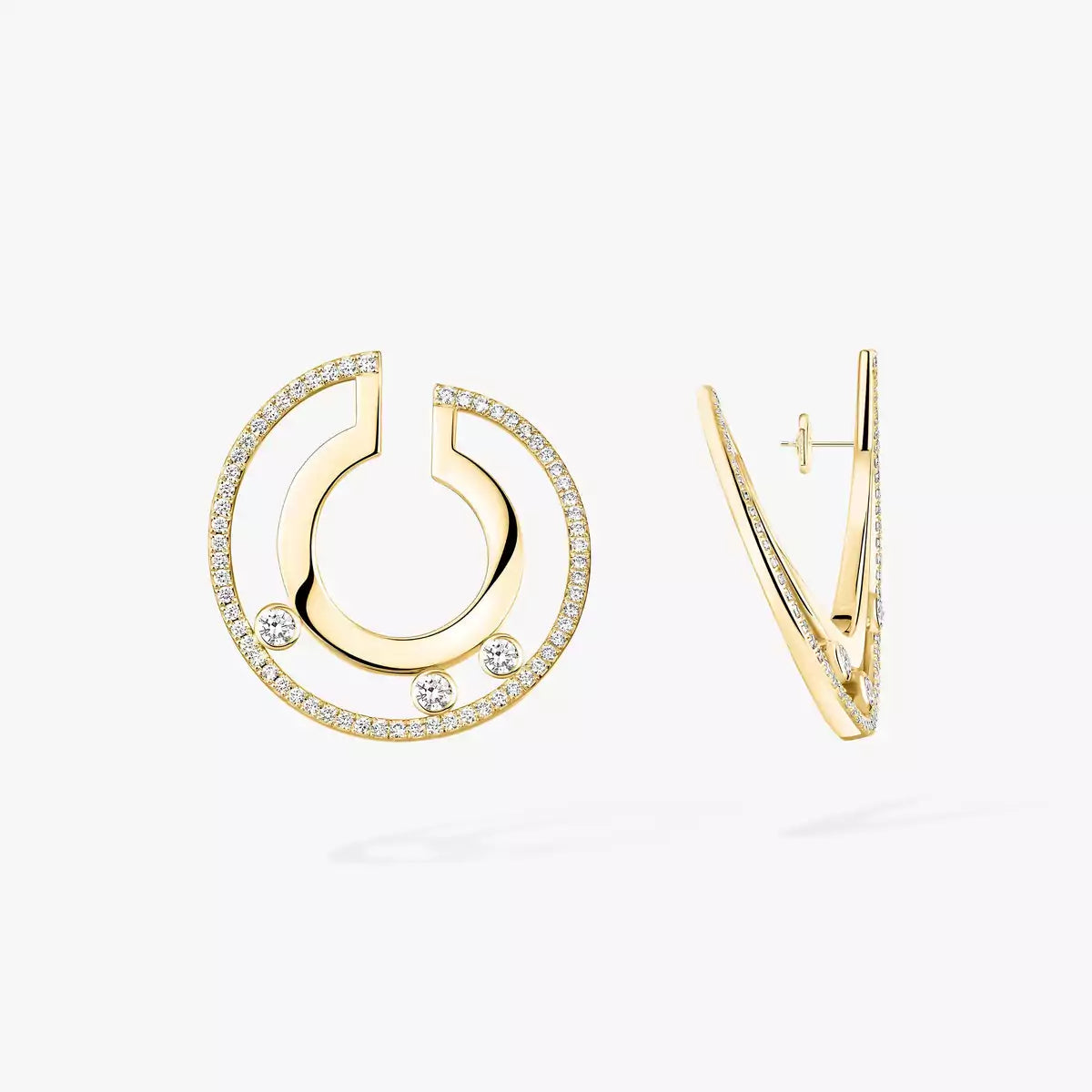 [Rosla]Move Romane Small Diamond Hoop Earrings