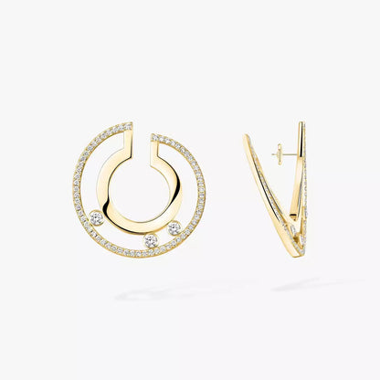 [Rosla]Move Romane Small Diamond Hoop Earrings