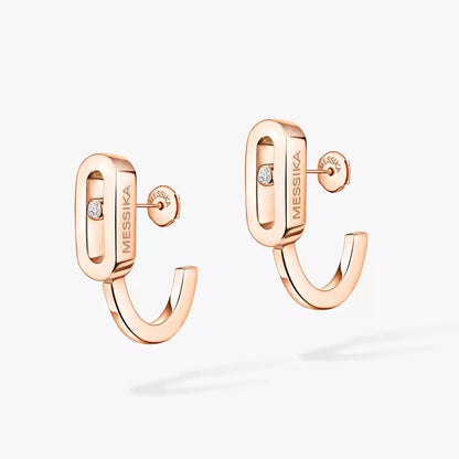 [Rosla]Diamond Mini Hoop Earrings Move Classique