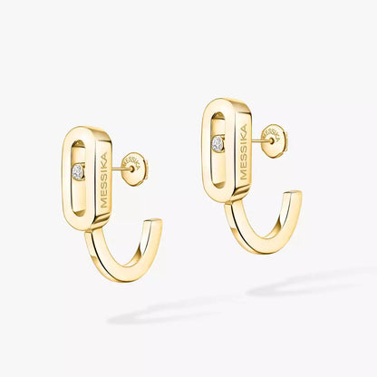 [Rosla]Diamond Mini Hoop Earrings Move Classique