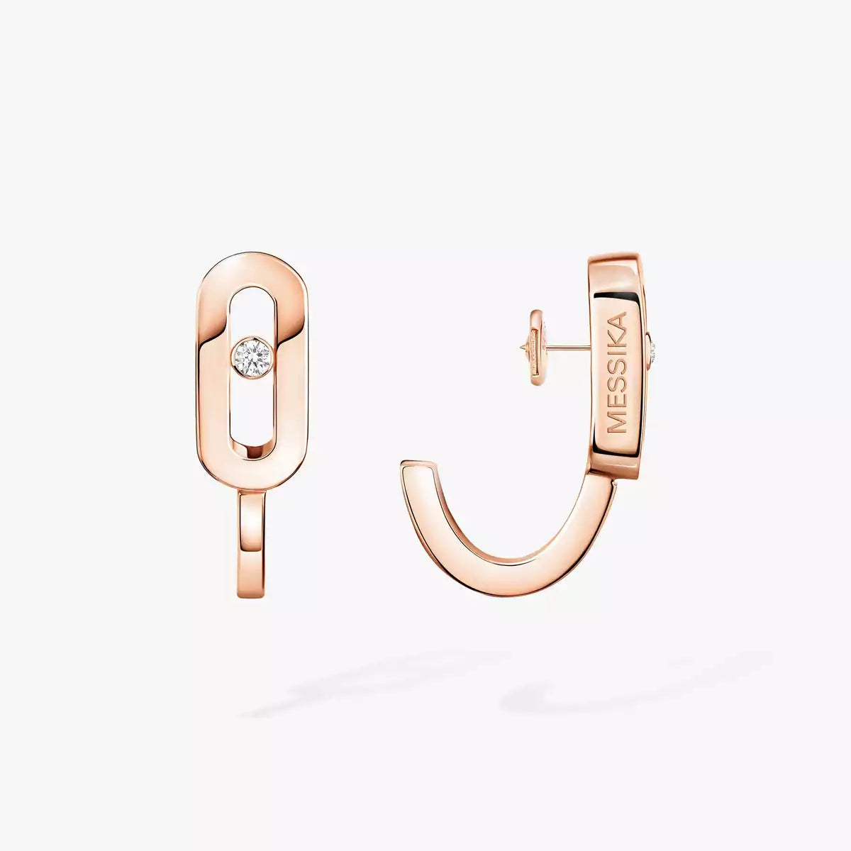 [Rosla]Diamond Mini Hoop Earrings Move Classique