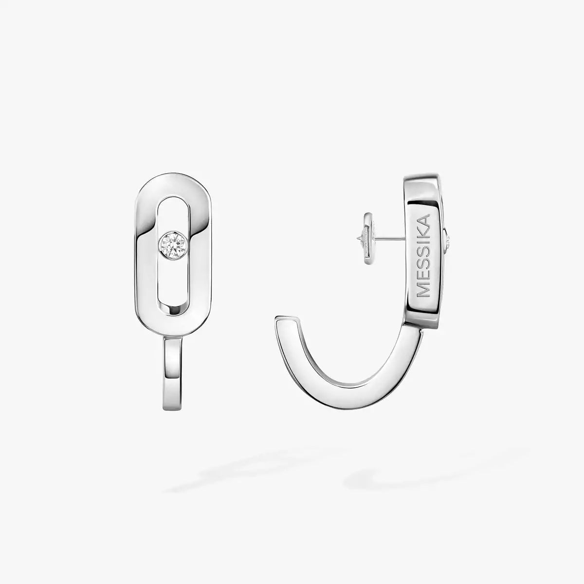 [Rosla]Diamond Mini Hoop Earrings Move Classique