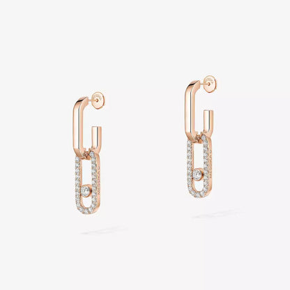 [Rosla]Move Link Diamond Earrings