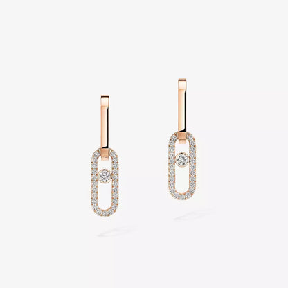 [Rosla]Move Link Diamond Earrings