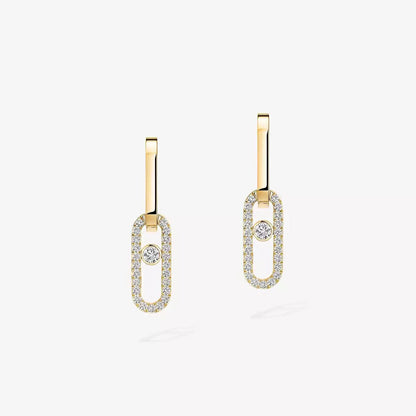 [Rosla]Move Link Diamond Earrings
