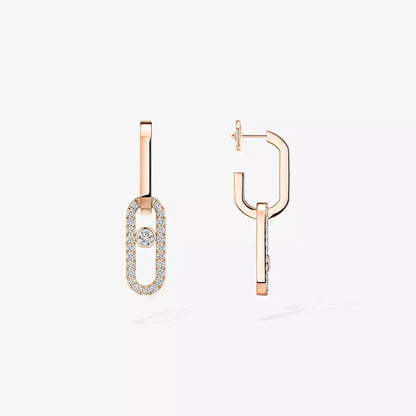 [Rosla]Move Link Diamond Earrings