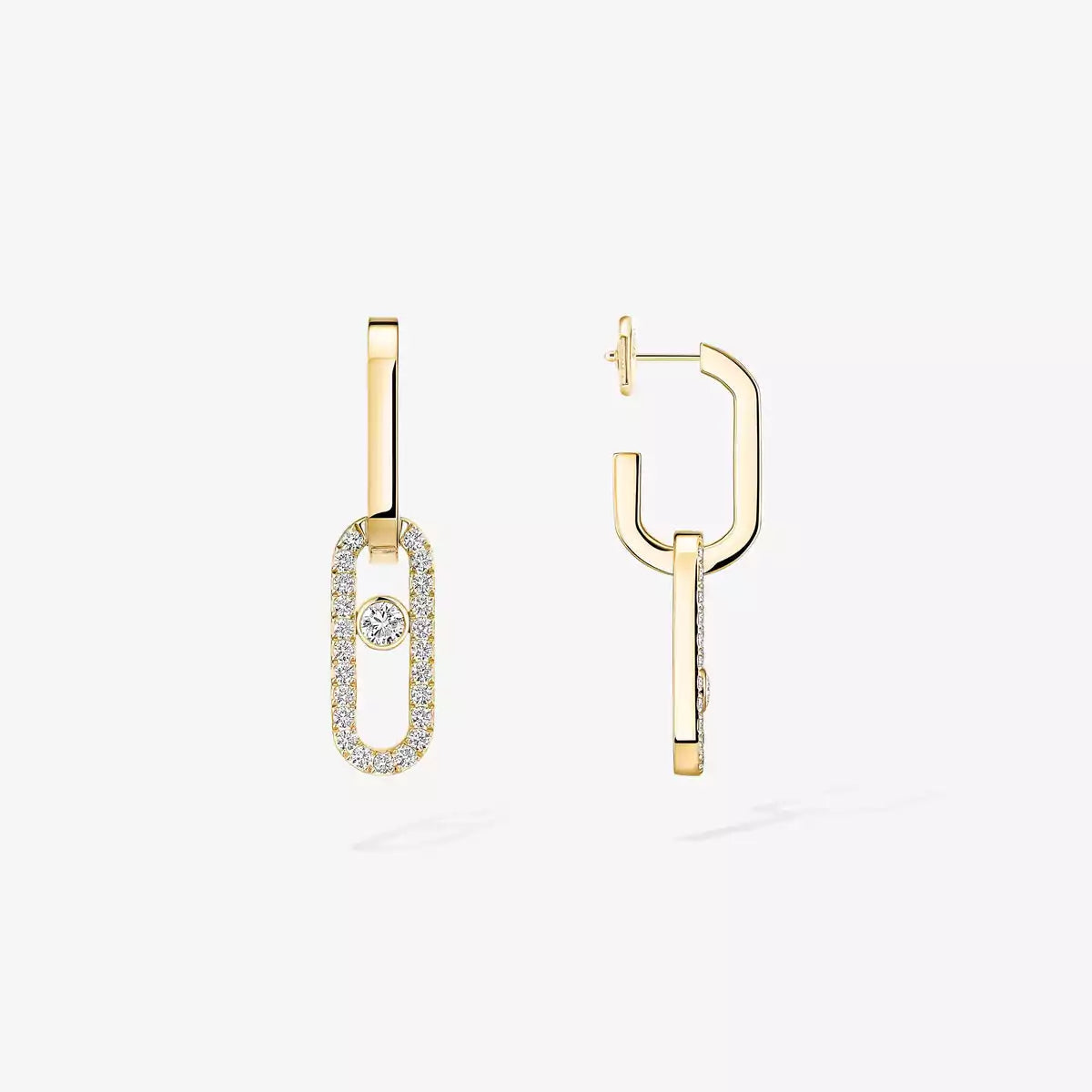 [Rosla]Move Link Diamond Earrings