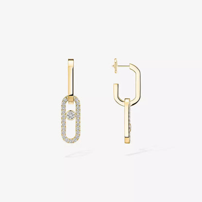 [Rosla]Move Link Diamond Earrings
